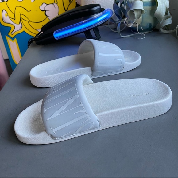 All Saints White Puffer Flip Flops Sliders 38 7.5 allsaints sandal balenciaga - Picture 9 of 10